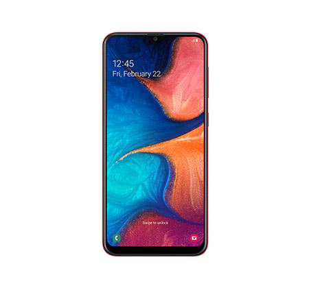 סמארטפון Samsung Galaxy דגם A20 מסך "6.4 אחסון 32GB+3GB RAM מצלמה כפולה 13+5MP קדמית 8MP יבואן רשמי