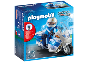 פליימוביל 6923 אופנוע משטרה עם פנסי לד - Playmobil police במבצע!