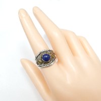 טבעת מכסף מעוצבת משובצת אבן לפיס RG6456 | תכשיטי כסף 925 | טבעות כסף