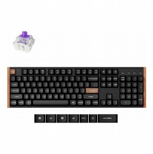 מקלדת גיימינג אלחוטית מגנטית Keychron K10 HE בגודל מלא Special Edition שחור עץ