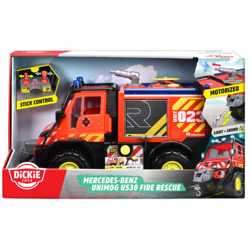 רכב כיבוי אש ענק אור קולי 50 ס"מ - Dickie Toys Unimog