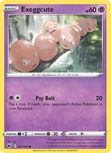 קלף בודד single פוקימון - exeggcute - Crown Zenith - 057/159