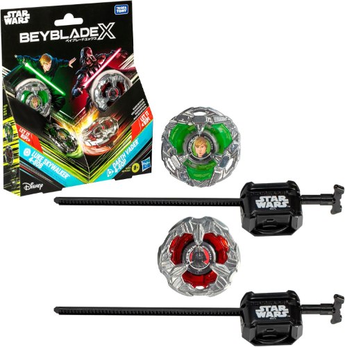 בייבלייד מלמת הכוכבים 2 סביבונים ומשגרים Beyblade X Luke Skywalker vs Darth Vader Set G0290ES1