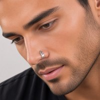 נזם ללא פירסינג שיבולת חיטה מכסף