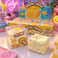 סקווישי קוביית גבינה גדולה מרקם וזלין - Squishy Cheese  Vaseline