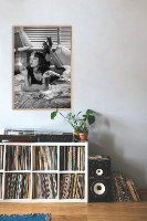 הדפס על קנבס תצלום וינטג' של מיה מספרות זולה , תמונה שחור לבן מסרט קולנוע של הבמאי טרנטינו