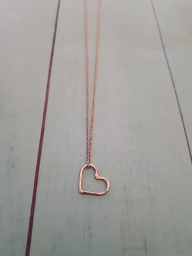 שרשרת לב חוט זהב אדום 14K