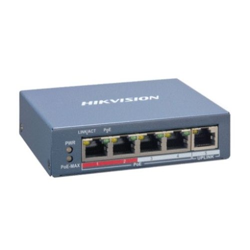מתג מנוהל 4 פורטים Hikvision 4 Port Fast Ethernet Smart Managed POE Switch DS-3E1105P-EI