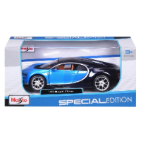 דגם מכונית בוגאטי שירון - Maisto Bugatti Chiron Blue/Black 1:24