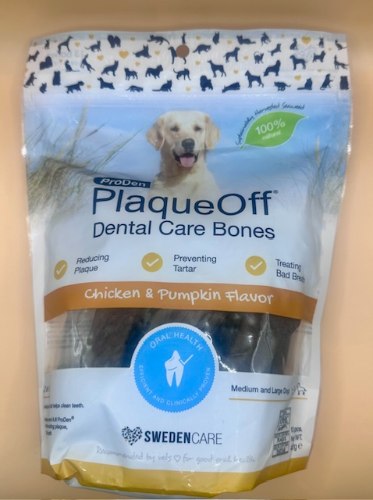 ProDen PlaqueOff System Dental Care Bones - Cleaning Bones for Oral Hygiene - chicken and pumpkin