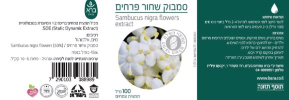 תמצית פרחי סמבוק שחור | Sambucus nigra flowers