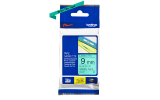 סרט סימון שחור על רקע ירוק Brother TZe721 Labelling Tape Cassette 9mmx8m