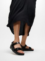 סנדלי לולו הופיקס מעוטר אבנים שחור פיטפלופ FITFLOP (רצועות סקוצ')