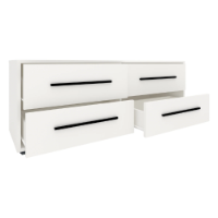 מזנון שידת טלוויזיה  4 מגירות בגוון לבן דגם BLANCO