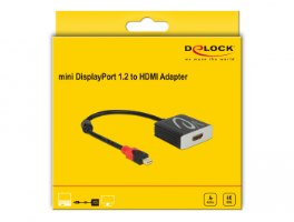 מתאם אקטיבי Delock Active mini DisplayPort 1.2 to HDMI Adapter 4K with HDR