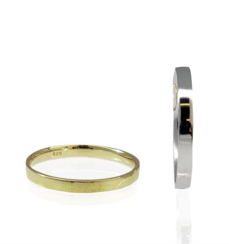 טבעת נישואין לגבר ולאשה בזהב 14 קרט- 2.65 מ"מ