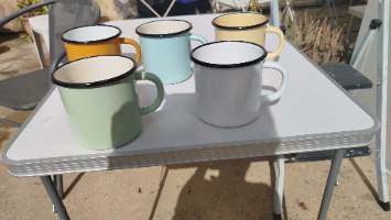 ספל אמייל ליטר אחד מעוצב נטלה חדשה מאוקראינה מגוון צבעים