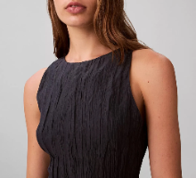 CALVIN KLEIN Women's Dress Sz XL Sleeveless Crinkle Blue