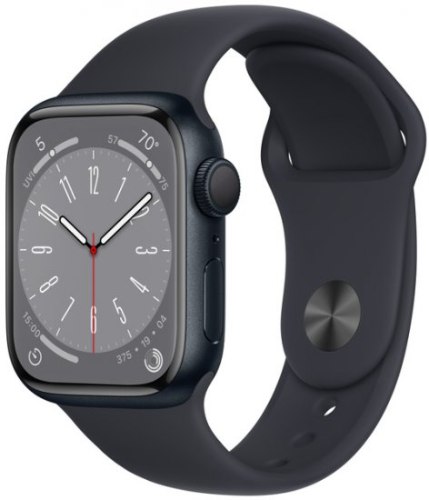 שעון חכם Apple Watch 41mm Series 8 GPS צבע שעון Midnight Aluminum Case