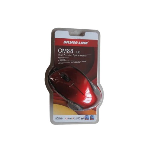 עכבר Silver Line OM88 חוטי USB בגוון אדום