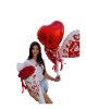 גדול - קונוס עם וורדים וכיתוב I love you (בלונים לא כוללים במיר)מקט133
