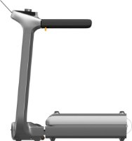 הליכון מתקפל WalkingPad X218 – המכשיר האפור-כסוף והשחור נראה במבט צד במצב מקופל