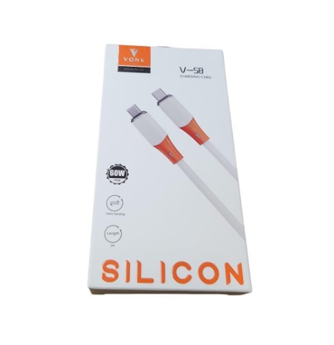 כבל סילקון type c,,כניסת type c, מטר, 60W,