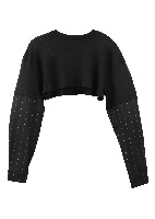 Black Combo Popline Crop Top
