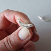 עגילי נוצה צמודים מטפסים מכסף