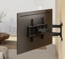 מתקן תליה דו מפרקי 37"-86" Lumi LPA81-466 – מתקן תלייה שחור מפרקי המרחיק טלוויזיה מהקיר.