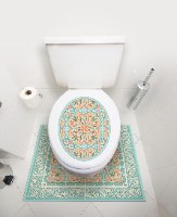 עיצוב איזור האסלה – מדבקה (39 ₪) שטיחון (88 ₪) סט (119 ₪) בוסתן איטלקי  TIVA DESIGN