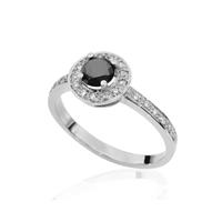 טבעת יהלומים שחור ולבן 0.70 קראט