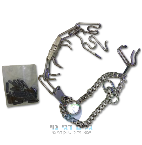 קולר חנק עם דוקרנים מברזל לכלב קטן 45 ס"מ
