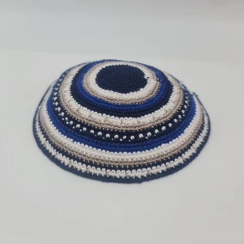כיפה סרוגה עבודת יד גוונים קלאסי