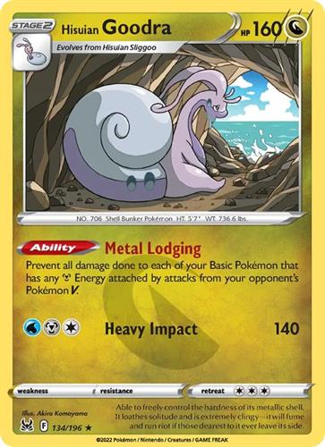 קלף בודד single פוקימון - hisuian goodra - Lost Origin - 134/196