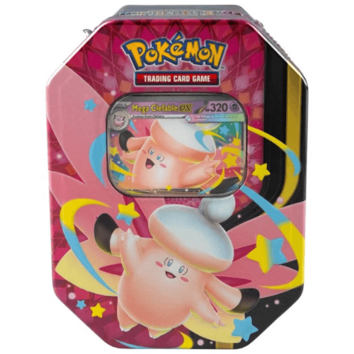 Pokemon TCG: Mega Moonlit Tin (Mega Clefable ex) קלפי פוקימון TCG מקוריים מארז פח