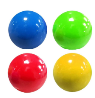 4 כדורים דביקים למשחק בצבעים שונים