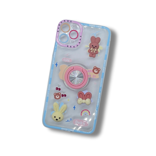 כיסוי BABY TPU עם צורות תלת מימדיים לאייפון IPHONE 12 PRO  מסגרת תכלת