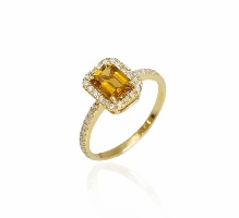 טבעת יהלומים מלבנית עם טורמלין, золотое кольцо с турмалином