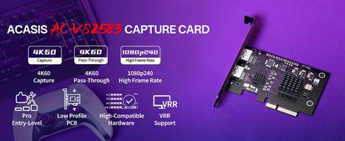 Acasis HDMI 4K/60Hz Input PCIe x4 Video Capture Card