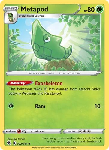 קלף בודד single פוקימון - metapod - Fusion Strike - 002/264