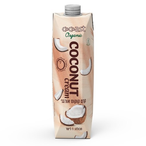 קרם קוקוס אורגני ללא גלוטן – 1 ליטר – COCOAST