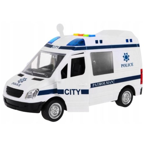 רכב משטרה לבן  עם אורות וצלילים 1:16 - CITY SERVICE