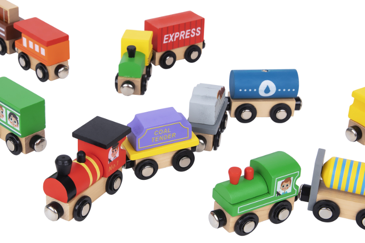 סט רכבת עץ מגנטי מפואר - Tooky Toys