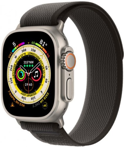 שעון חכם Apple Watch Ultra 49mm GPS + Cellular צבע שעון Titanium Case צבע רצועה Black / Gray Trail L