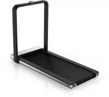 הליכון מתקפל WalkingPad X21 – הליכון שחור וכסוף במצב פתוח עם ידית אחיזה זקופה