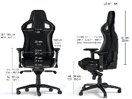 מידות של כיסא לגיימר נובלצ'רס אפיק Black