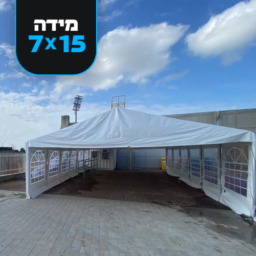 אוהל ברזל מגלוון ענק בגודל 7X15 מטר