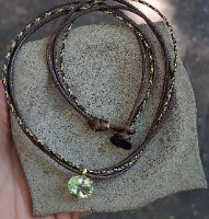 שרשרת אמטיסט ירוק בזהב 14K - One of a kind