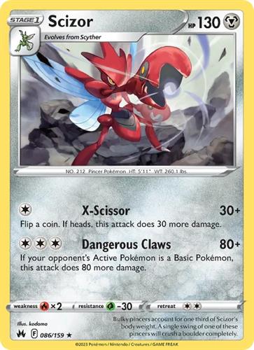 קלף בודד single פוקימון - scizor - Crown Zenith - 086/159